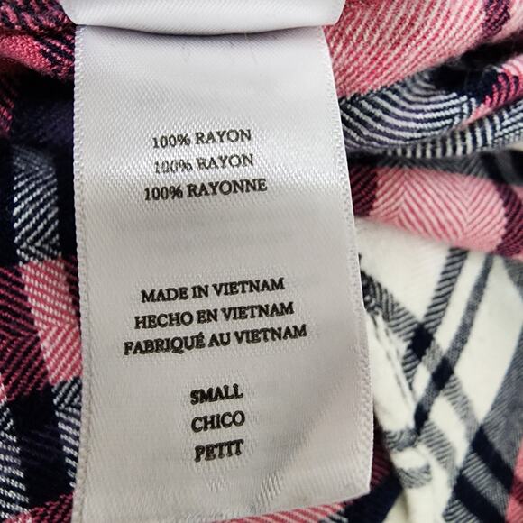 Rails Hunter Plaid Long Sleeve Button Up Shirt Mulberry White Indigo Small Soft - Picture 11 of 12